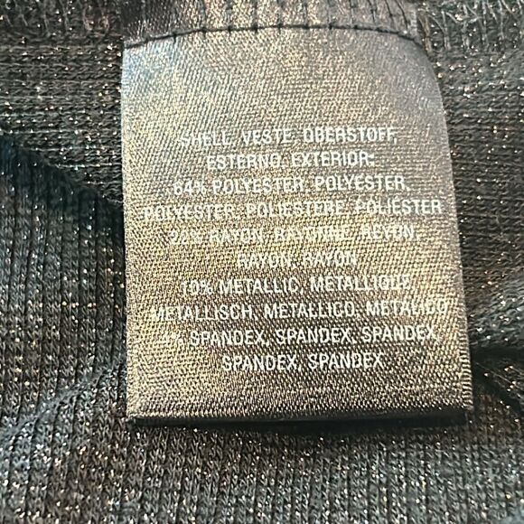 Anthropologie Vanessa Virginia, black/gold, metallic turtleneck sweater XS - Picture 10 of 11